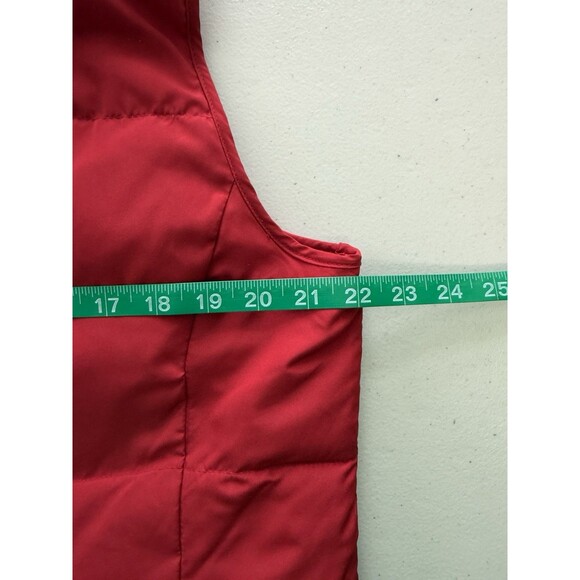 Women’s Red Puffer Vest Faux Fur Hood Winter Outdoor Holiday Cozy Cabin Sz Lg - Picture 7 of 9